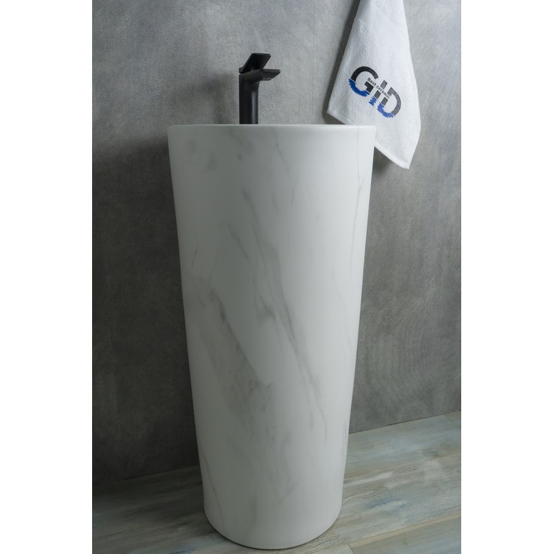 Раковина Gid Nb131ws 81111 накладная под камень матовый 40x40x84