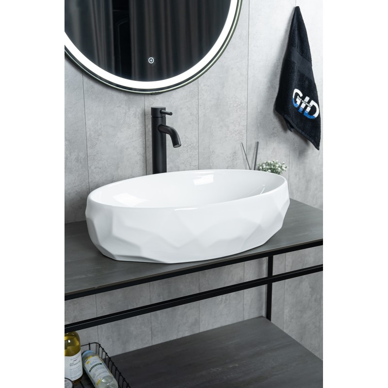 Раковина Gid 9030wx 51241 накладная белая 60x40x15