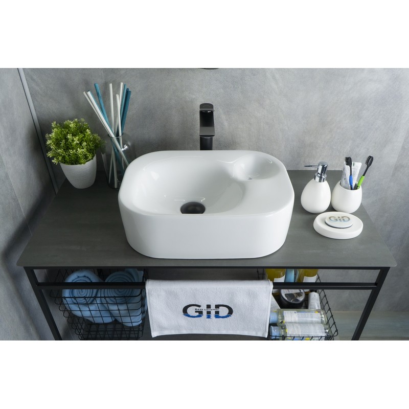 Раковина Gid N9266 51173 накладная белая 47x34x15
