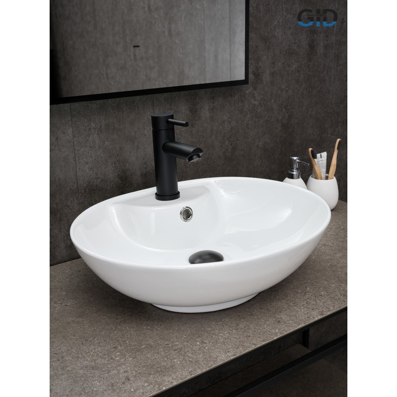 Раковина Gid N9005 51206 накладная белая 51x41x15