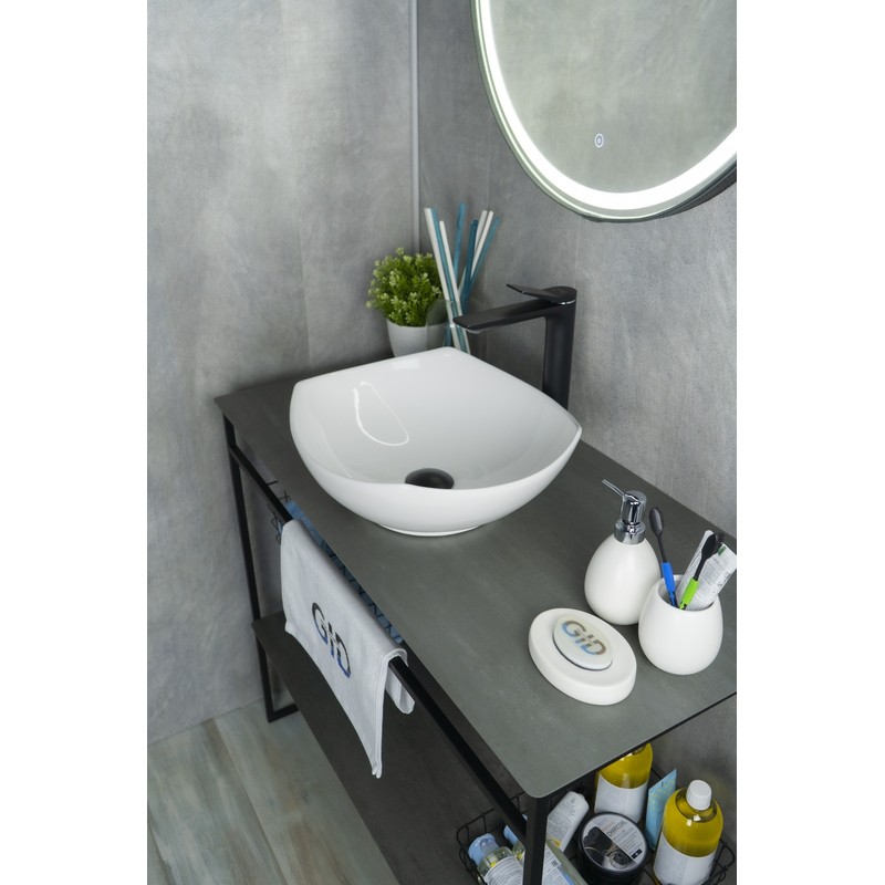 Раковина Gid N9412 51191 накладная белая 41.5x38x14