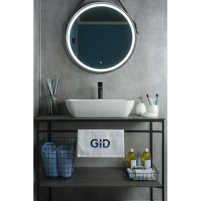 Раковина Gid N9047 51184 накладная белая 55x42x15