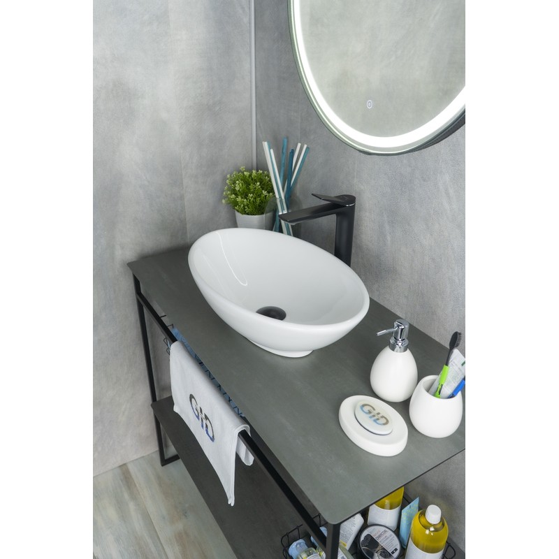 Раковина Gid N9021 51109 накладная белая 52x32x14