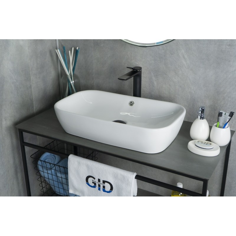 Раковина Gid N9217 51132 накладная белая 61x34x13.5