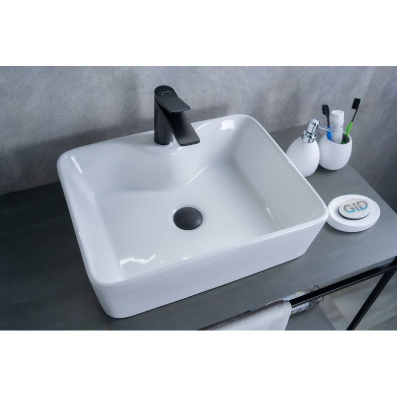 Раковина Gid N9091 51176 накладная белая 48x37x13