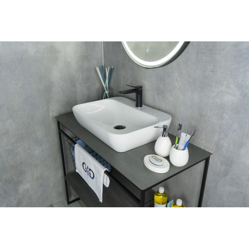 Раковина Gid N9047 51184 накладная белая 55x42x15