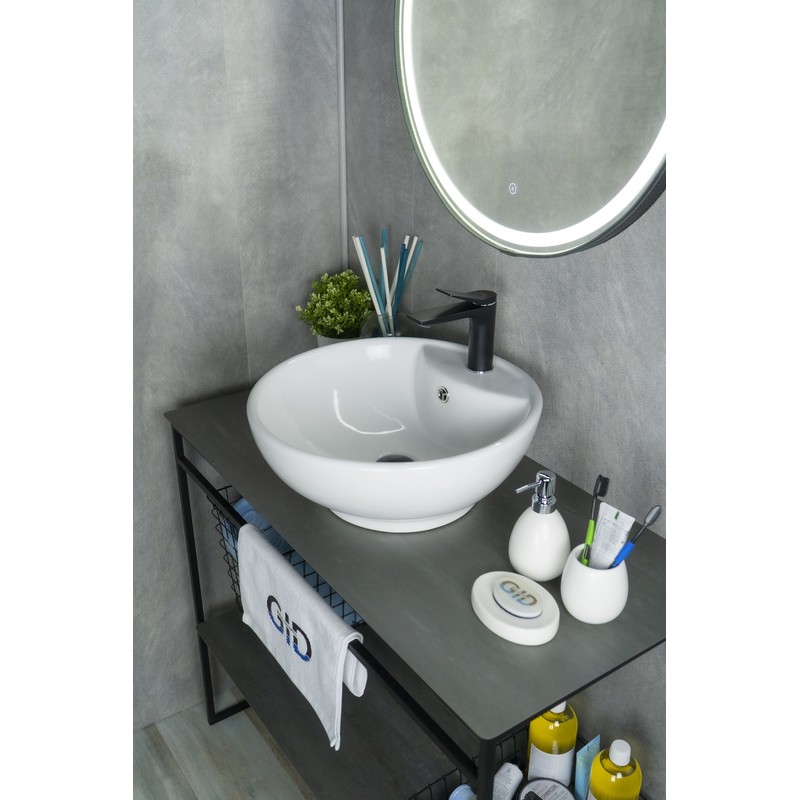 Раковина Gid N9001 51101 накладная белая 45x45x17