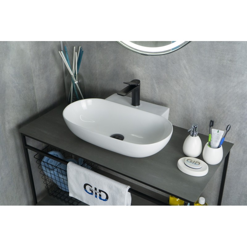 Раковина Gid N9234 51133 накладная белая 56x39x12.5