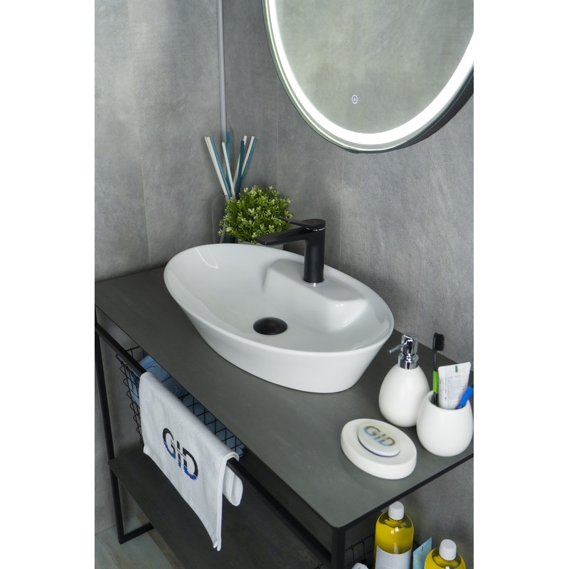 Раковина Gid N9398 51142 накладная белая 61x37x12