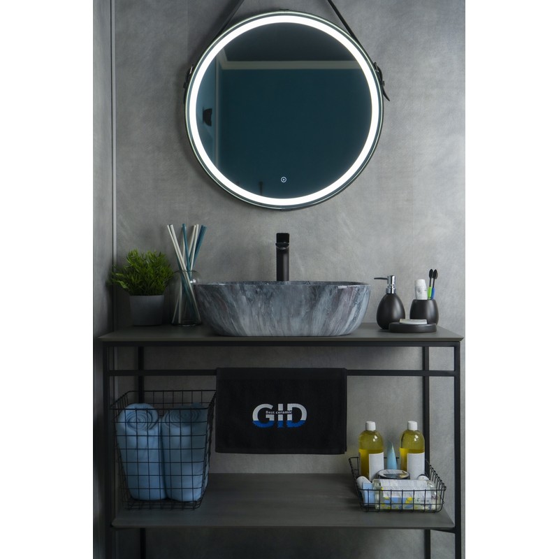 Раковина Gid   54401 накладная под камень глянцевая 50x40x14