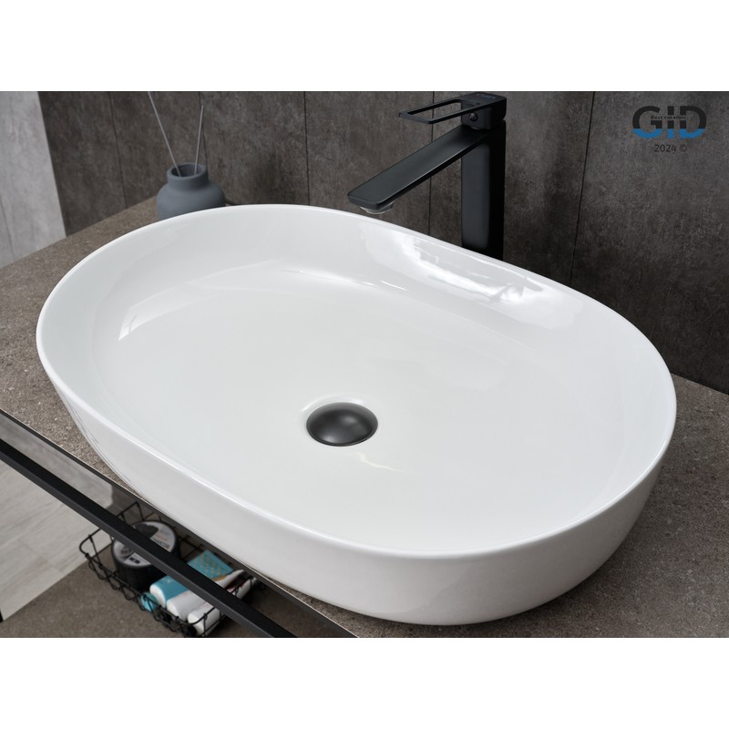 Раковина Gid D1348 51204 накладная белая 61x41x13.5