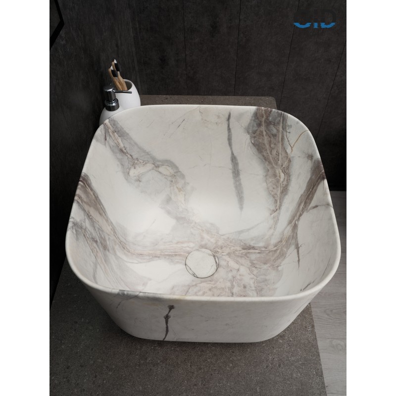 Раковина Gid Mnc9301 54480 накладная под камень матовый 36x36x25.5