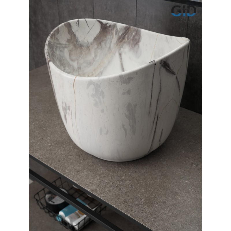 Раковина Gid Mnc9303 54479 накладная под камень матовая 36x36x32