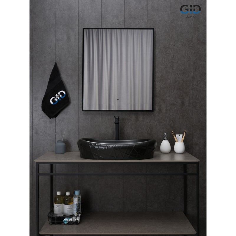 Раковина Gid Bm777 53357 накладная черная матовая 60x39x13.5
