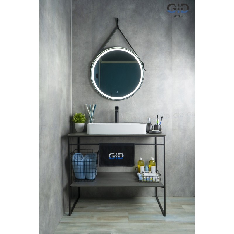 Раковина Gid Nc9399 52225 накладная белая / черная 60x34x11