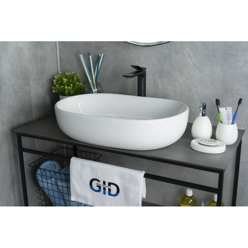 Раковина Gid N9026a 51112 накладная белая 60x40x15