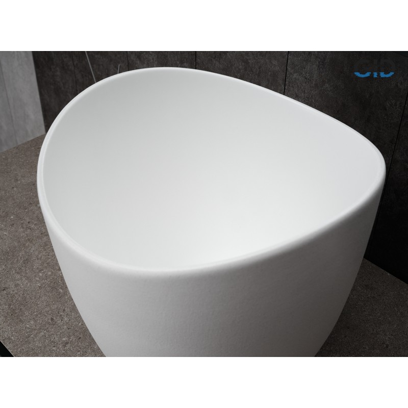 Раковина Gid N9303wg 51221 накладная белый матовый / белый графит 36x36x32