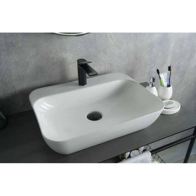 Раковина Gid N9047 51184 накладная белая 55x42x15