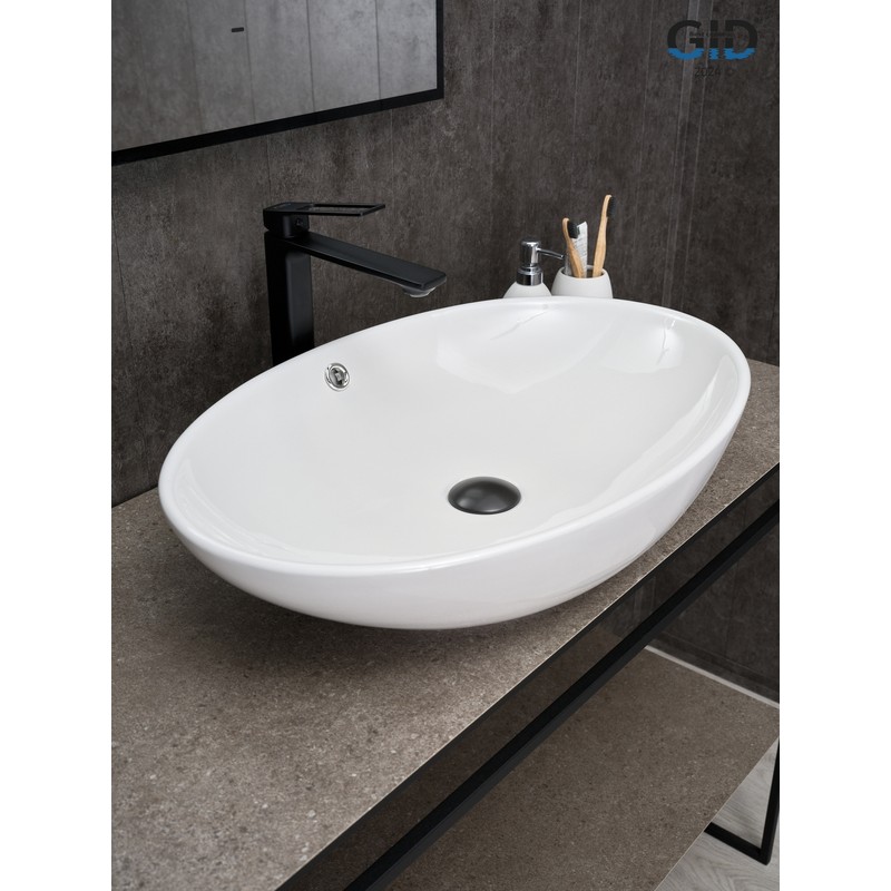 Раковина Gid N9007 51207 накладная белая 63.5x41.5x15