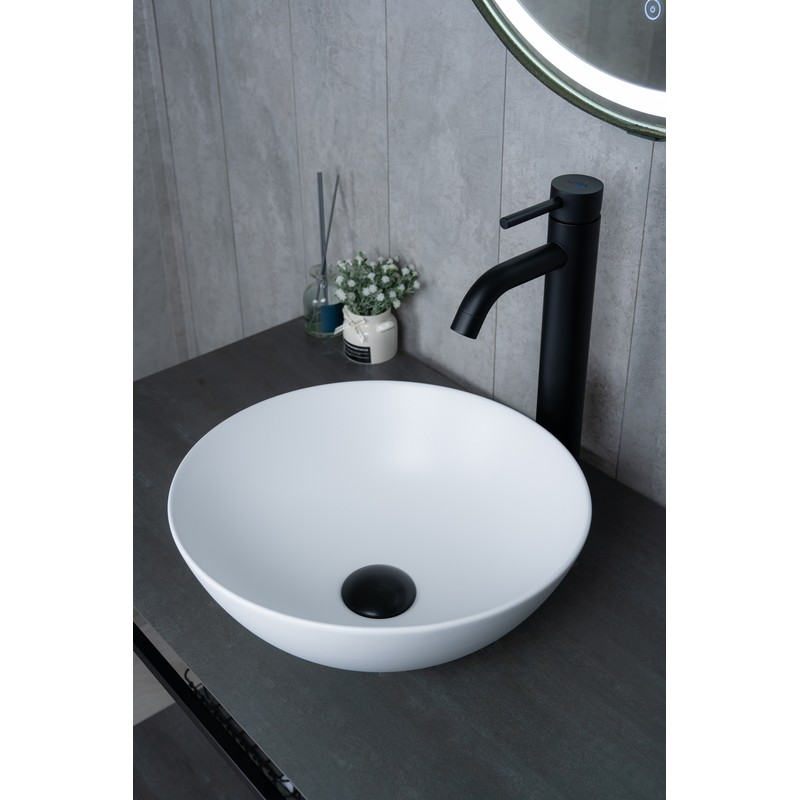 Раковина Gid 9081wm 51244 накладная белая матовая 36x36x14