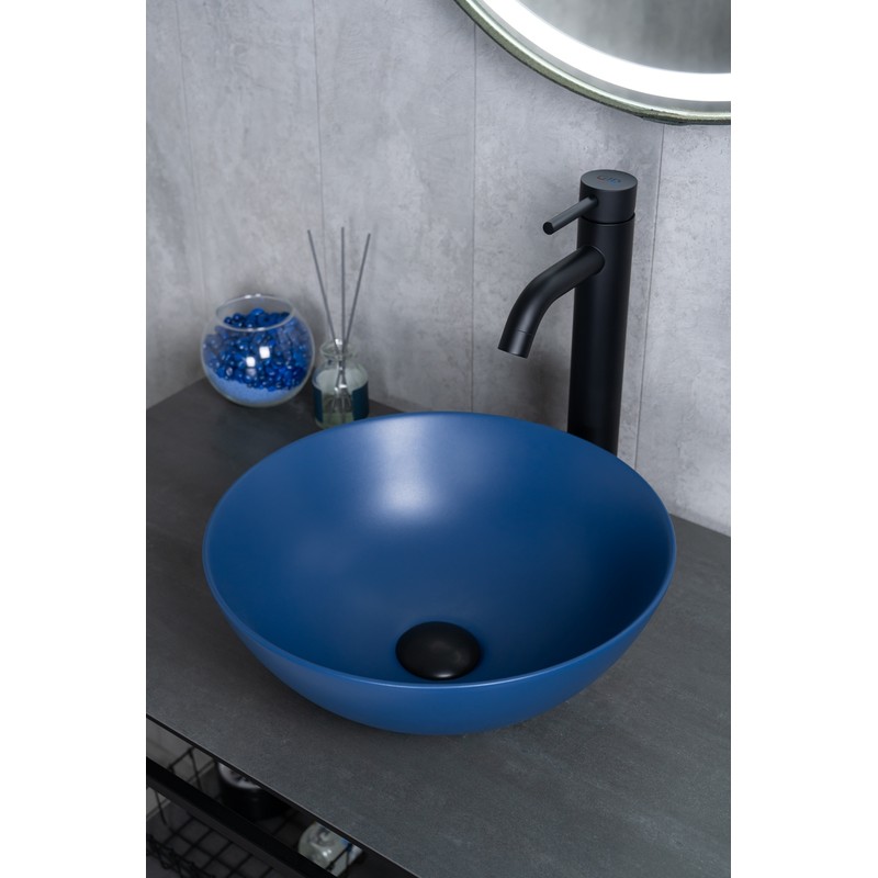 Раковина Gid 9081bum 53401 накладная синяя матовая 36x36x14