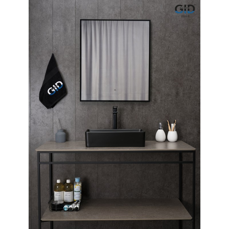 Раковина Gid Bm1104 53359 накладная черная матовая 46x23x12