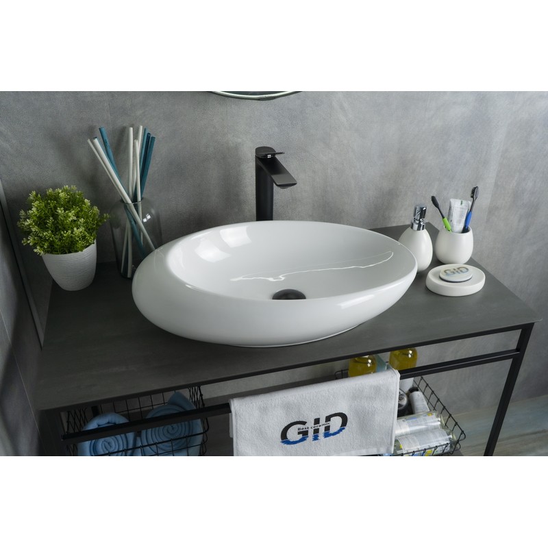 Раковина Gid N9050 51167 накладная белая 59x37x14