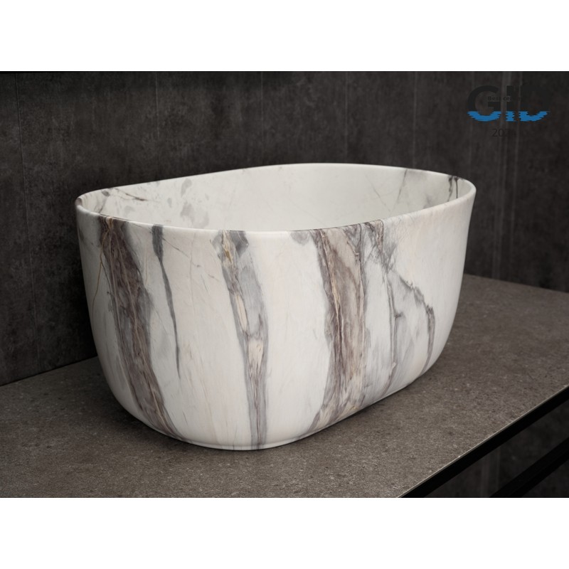 Раковина Gid Mnc9302 54481 накладная под камень матовая 45x32x22