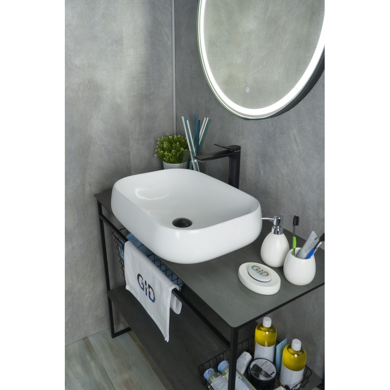 Раковина Gid N9243 51135 накладная белая 56x42x14