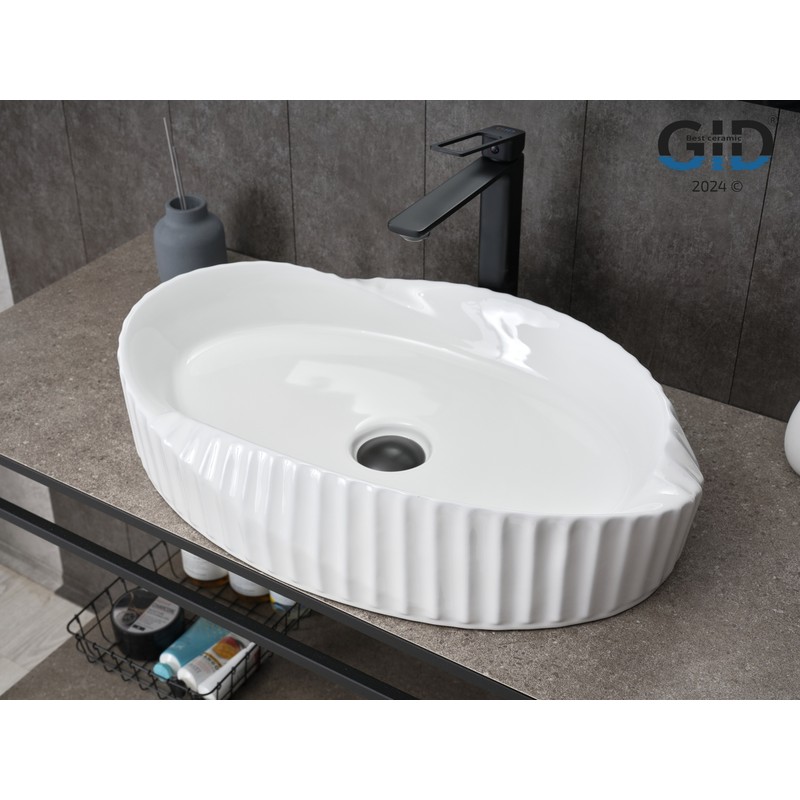 Раковина Gid 888s 51223 накладная белая 60x38.5x13.5