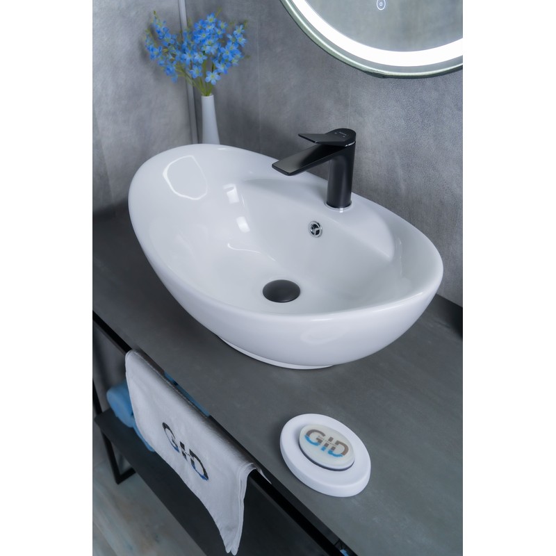 Раковина Gid N9018 51107 накладная белая 59x39x21