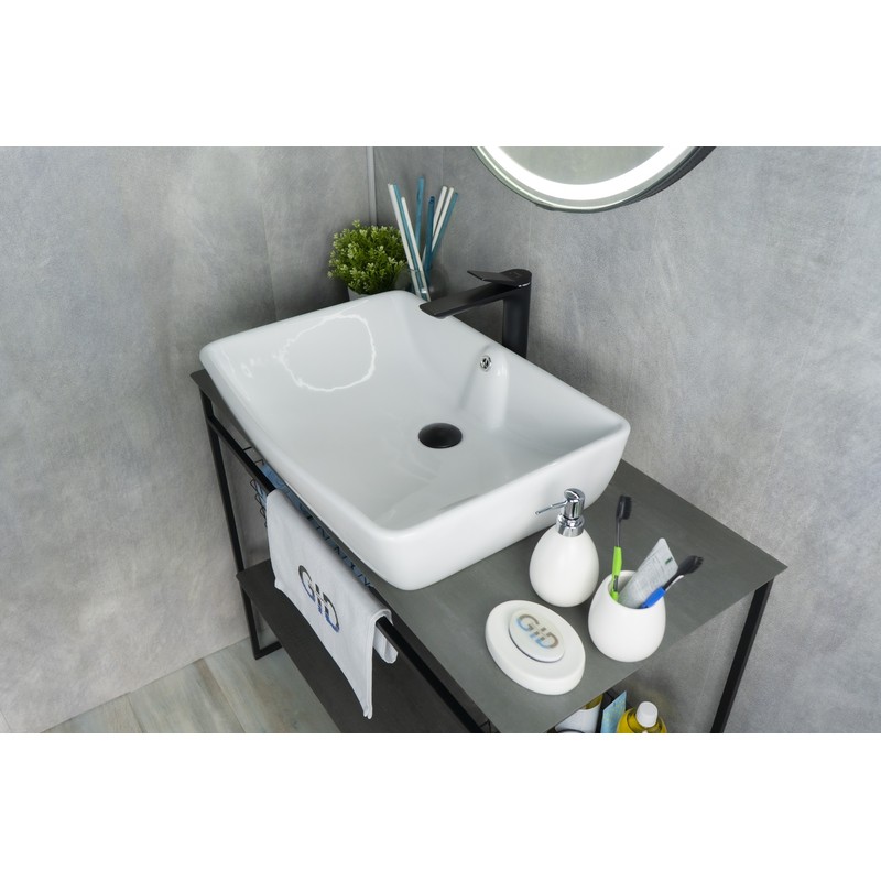 Раковина Gid N9121 51123 накладная белая 59x42x15.5