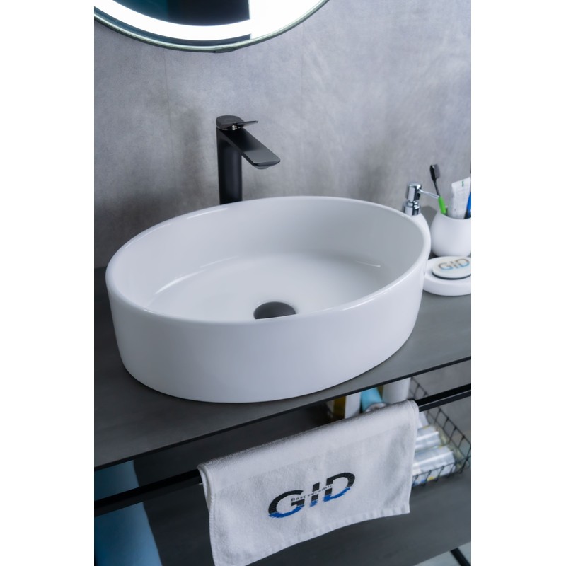 Раковина Gid N9012 51106 накладная белая 50x36x14