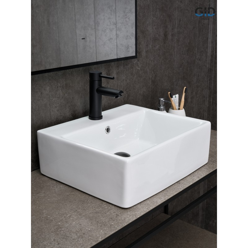 Раковина Gid N9145 51214 накладная белая 45.5x40x15