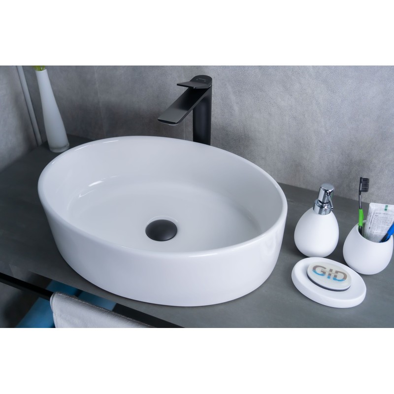 Раковина Gid N9012 51106 накладная белая 50x36x14