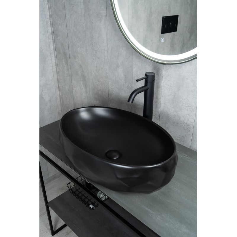 Раковина Gid Bm9030wx 53385 накладная черная матовая 60x40x15