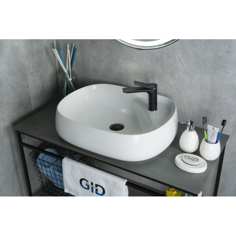 Раковина Gid N9048 51185 накладная белая 59x46x15