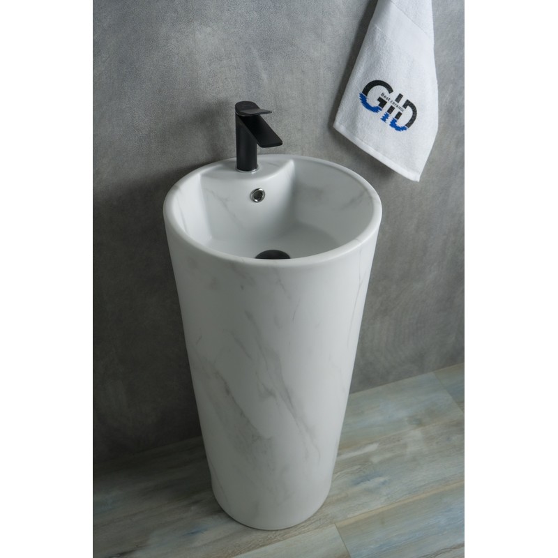 Раковина Gid Nb131ws 81111 накладная под камень матовый 40x40x84