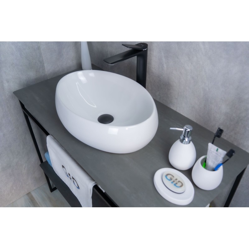 Раковина Gid N9030b 51115 накладная белая 48x34x15