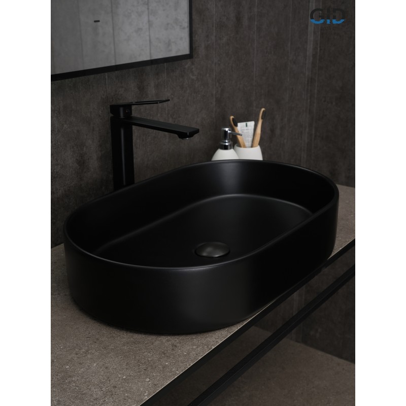 Раковина Gid Bm1479 53354 накладная черная матовая 61x38.5x12