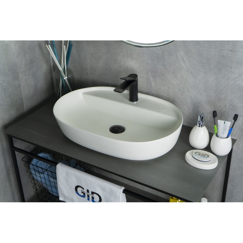 Раковина Gid Wm1346 51192 накладная белая матовая 61x41x14