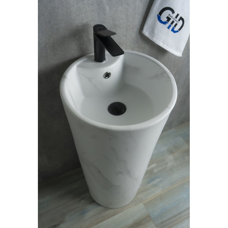 Раковина Gid Nb131ws 81111 накладная под камень матовый 40x40x84