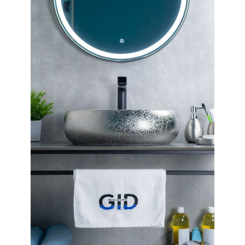 Раковина Gid 9030s 52235 накладная хром 48x34x15