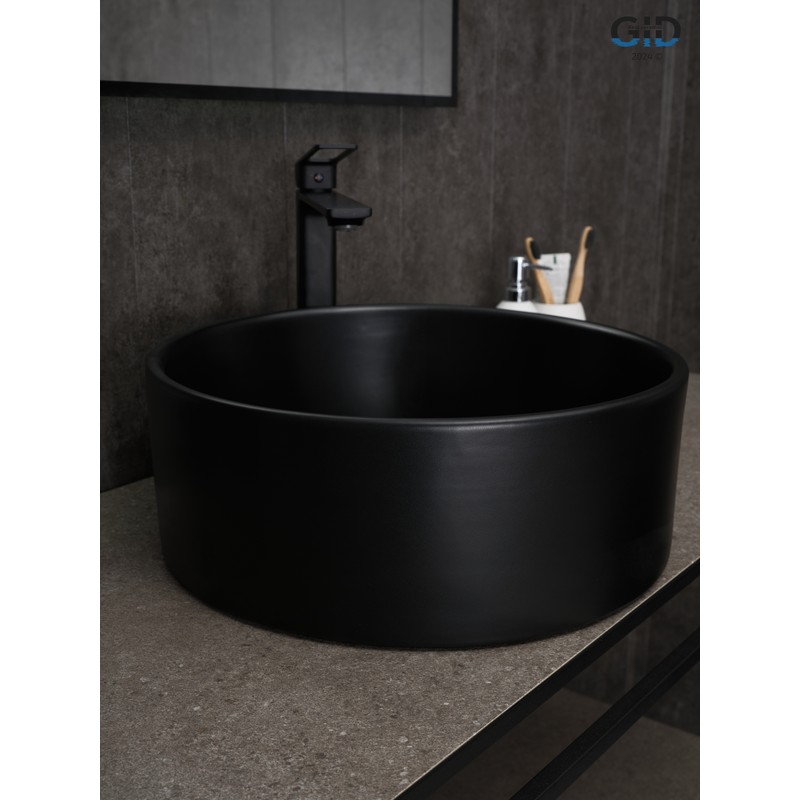 Раковина Gid Bm9011 53368 накладная черная матовая 40x40x15