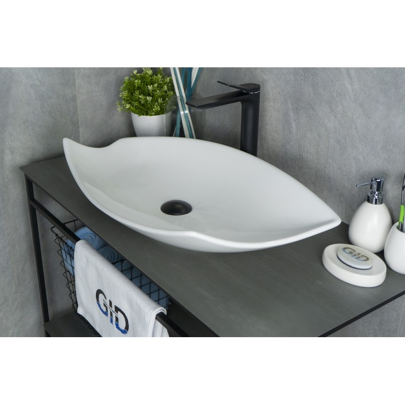 Раковина Gid N9178 51171 накладная белая 74x38x13