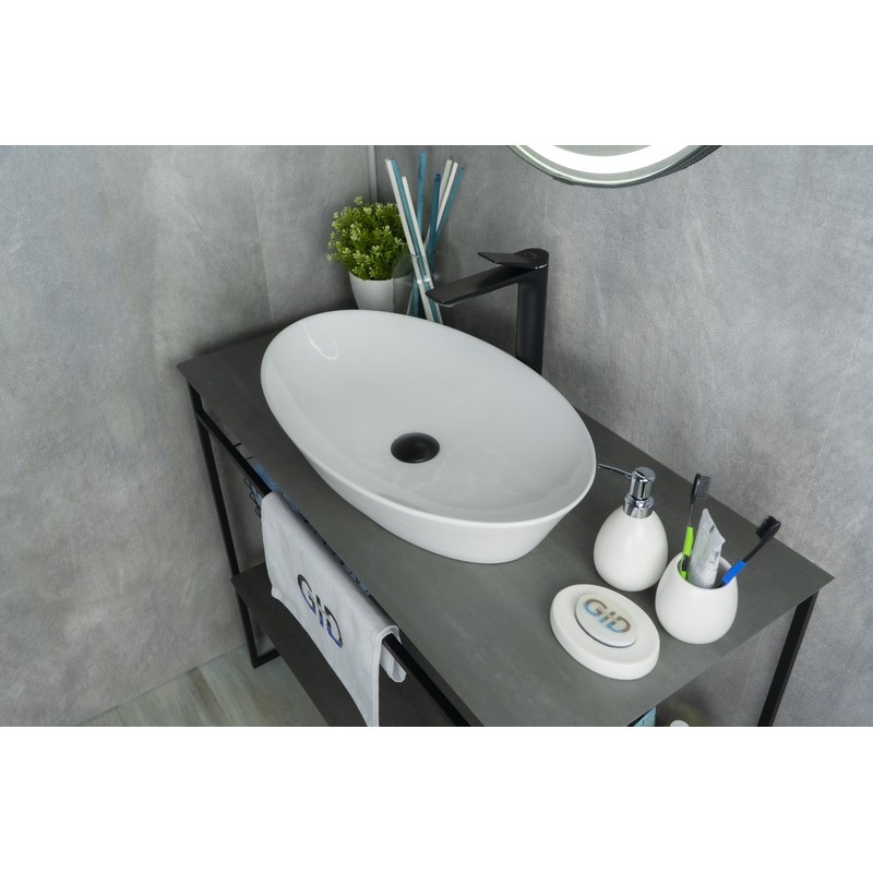 Раковина Gid N9397 51141 накладная белая 61x37x12