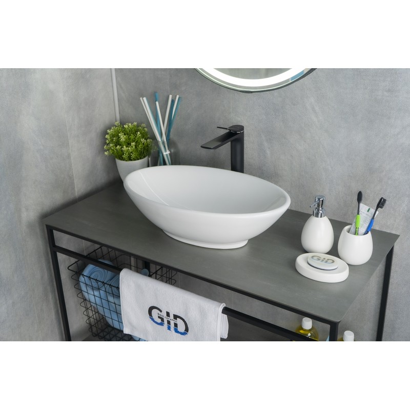 Раковина Gid N9021 51109 накладная белая 52x32x14