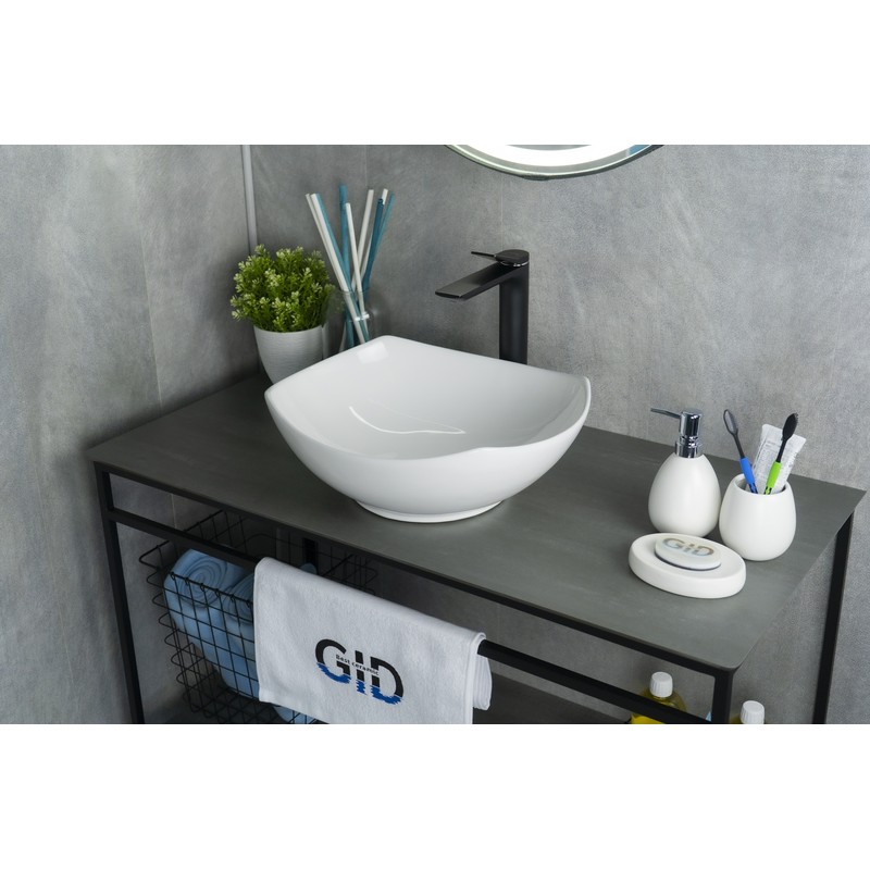 Раковина Gid N9412 51191 накладная белая 41.5x38x14