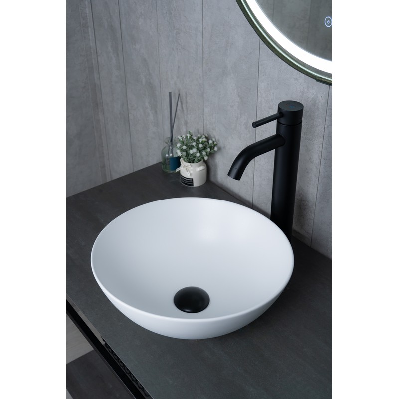 Раковина Gid 9081wm 51244 накладная белая матовая 36x36x14