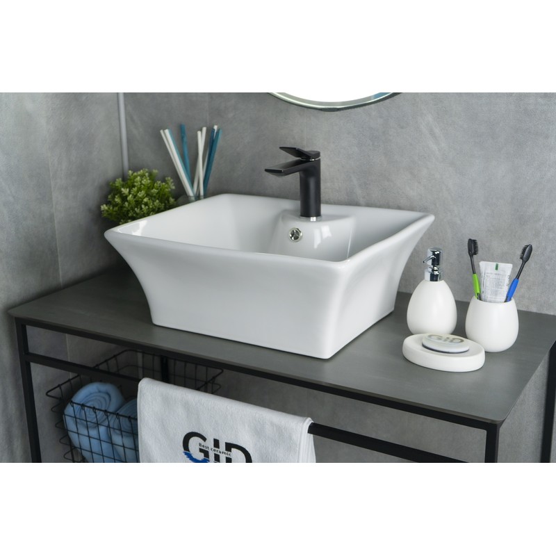 Раковина Gid N9108 51121 накладная белая 49x41x19